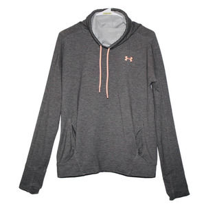Under Armour Gray Featherweight Fleece Funnel Neck Sweatshirt Womens Size Medium